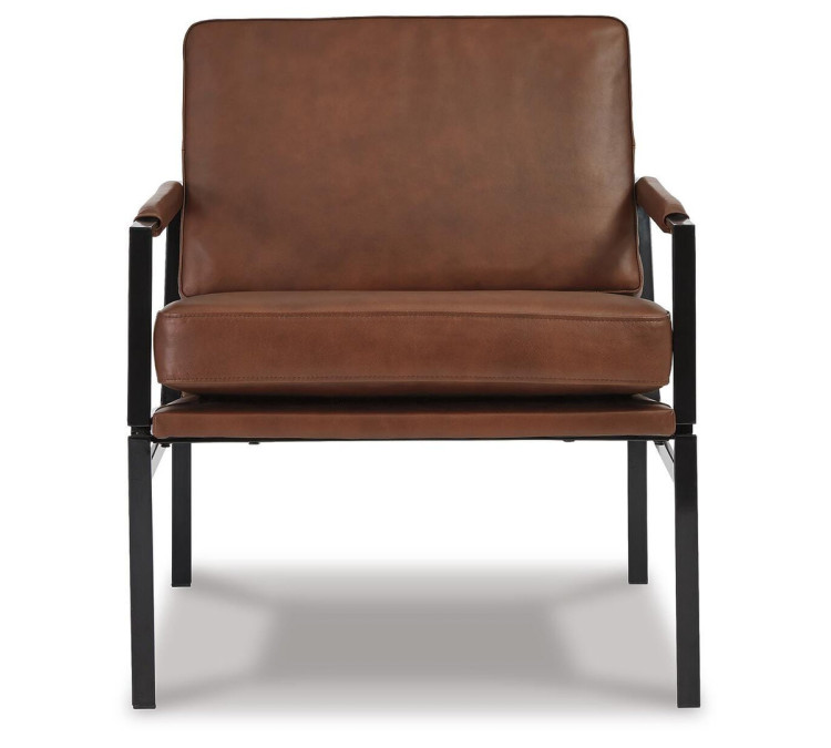 Puckman Accent Chair - Brown/Silver Finish