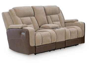 Ultimax Power Reclining Loveseat with Console - Brownstone