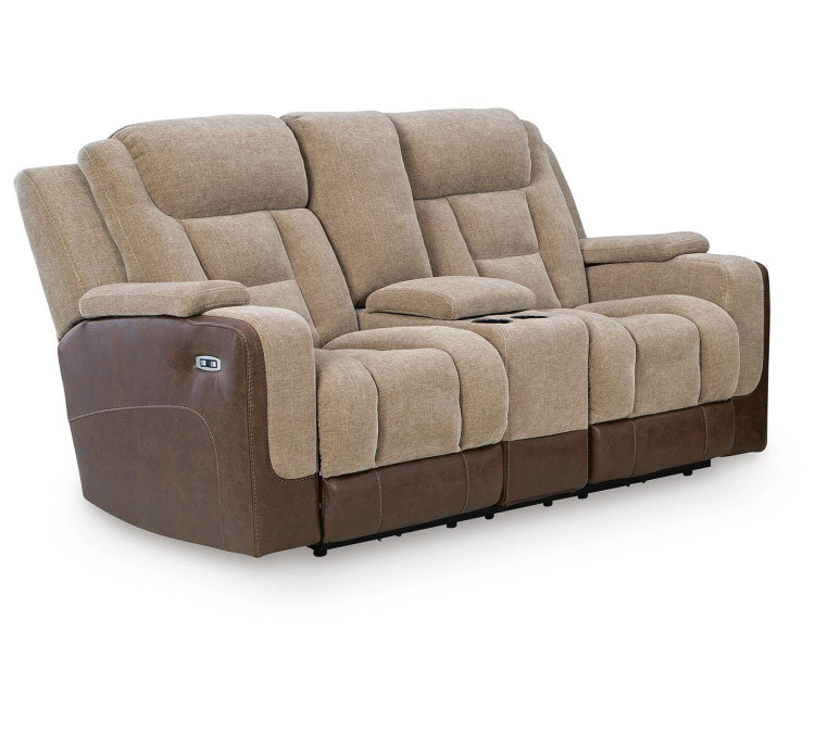 Ultimax Power Reclining Loveseat with Console - Brownstone