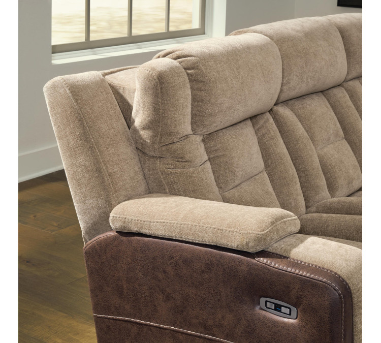 Ultimax Power Reclining Loveseat with Console - Brownstone