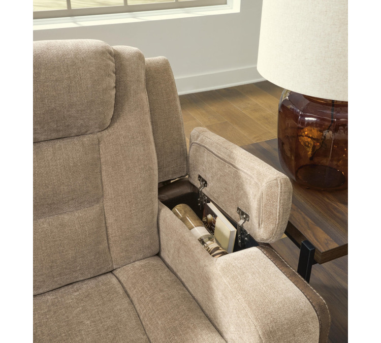 Ultimax Power Reclining Loveseat with Console - Brownstone