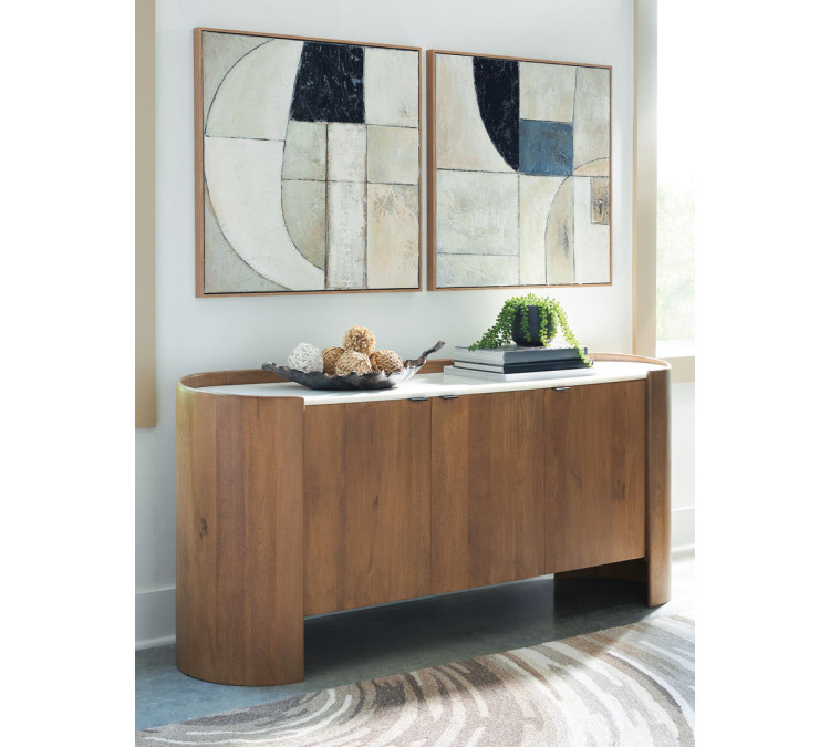 Fitzroy Accent Cabinet - Brown/White