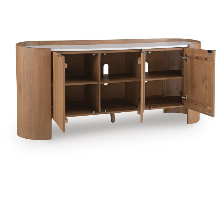 Fitzroy Accent Cabinet - Brown/White