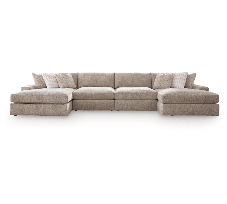 Reston Cove 4-Piece Double Chaise Sectional - Burlap