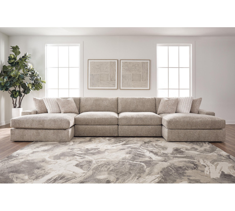 Reston Cove 4-Piece Double Chaise Sectional - Burlap
