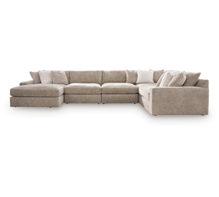 Reston Cove 5-Piece Sectional with Chaise - Burlap