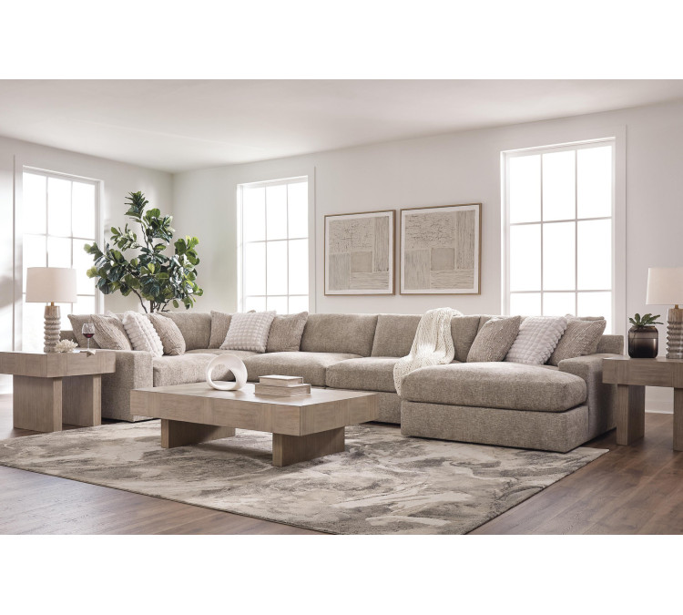 Reston Cove 5-Piece Sectional with Chaise - Burlap