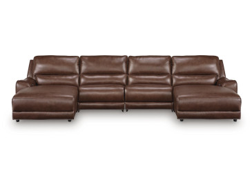 Silverbrooke 4-Piece Reclining Sectional with Double Chaise - Canyon
