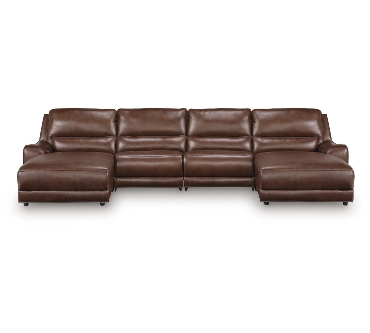 Silverbrooke 4-Piece Reclining Sectional with Double Chaise - Canyon