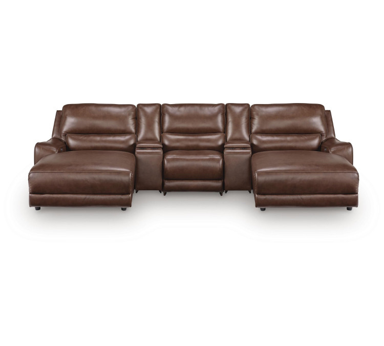Silverbrooke 5-Piece Power Reclining Sectional with Chaise - Canyon