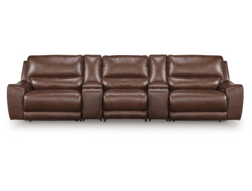 Silverbrooke 5-Piece Reclining Sectional with Storage Consoles - Canyon