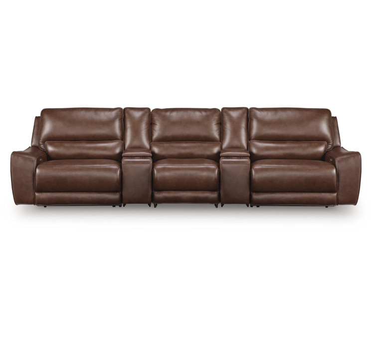 Silverbrooke 5-Piece Reclining Sectional with Storage Consoles - Canyon
