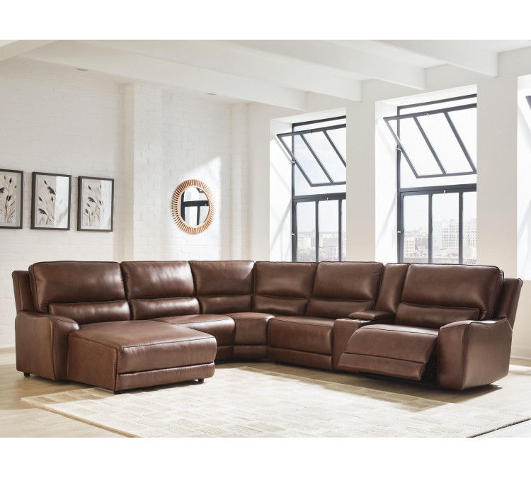 Silverbrooke 6-Piece Power Reclining Sectional with Chaise - Canyon