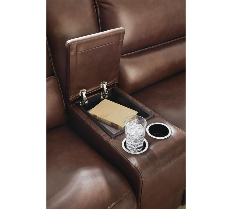 Silverbrooke 6-Piece Reclining Sectional with Storage Console - Canyon
