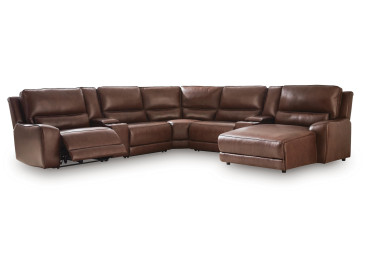 Silverbrooke 7-Piece Reclining Sectional with Chaise and Storage Consoles - Canyon