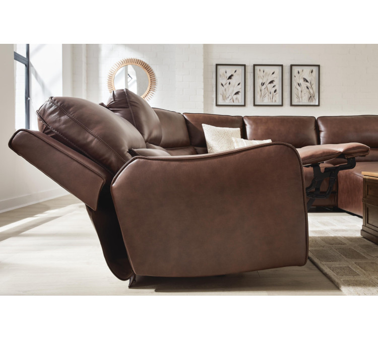 Silverbrooke 7-Piece Reclining Sectional with Chaise and Storage Consoles - Canyon