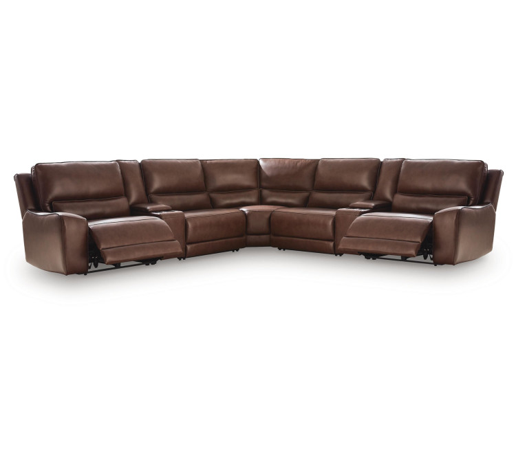Silverbrooke 7-Piece Reclining Sectional with Storage Consoles - Canyon