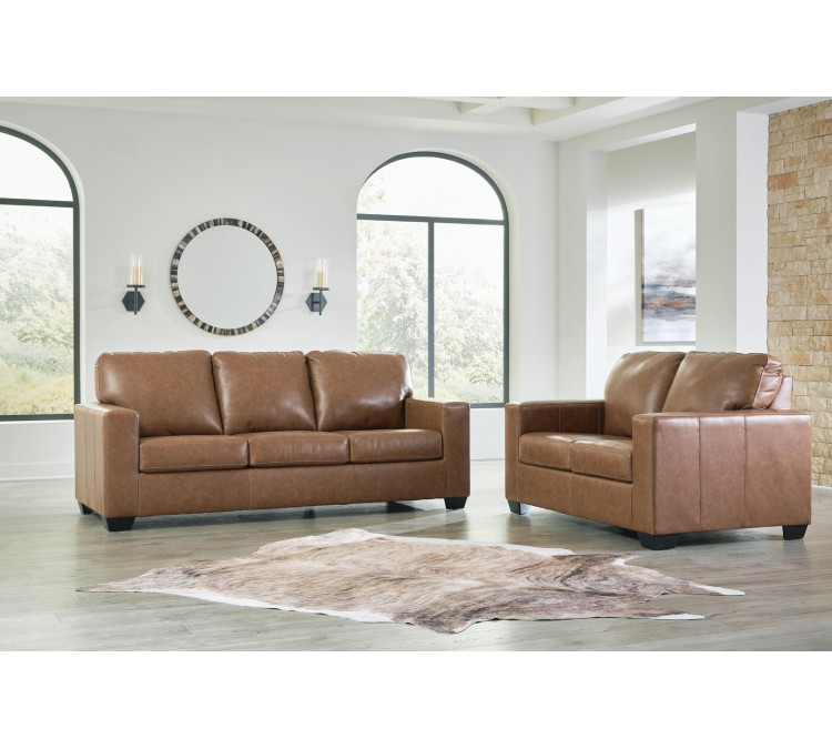 Bolsena Sofa and Loveseat - Caramel