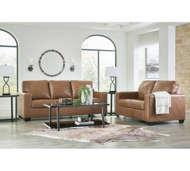 Bolsena Sofa and Loveseat - Caramel