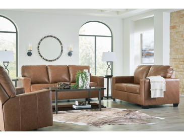Bolsena Sofa, Loveseat and Recliner - Caramel