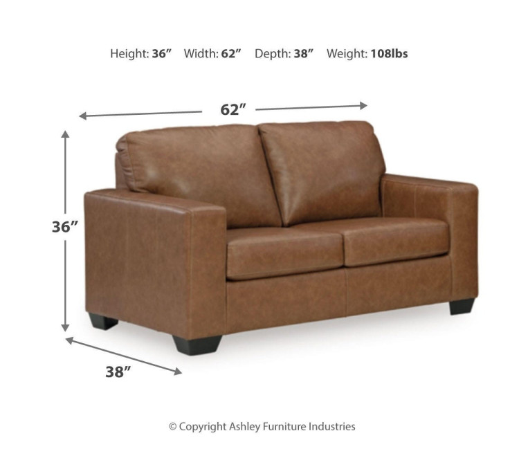 Bolsena Sofa, Loveseat and Recliner - Caramel