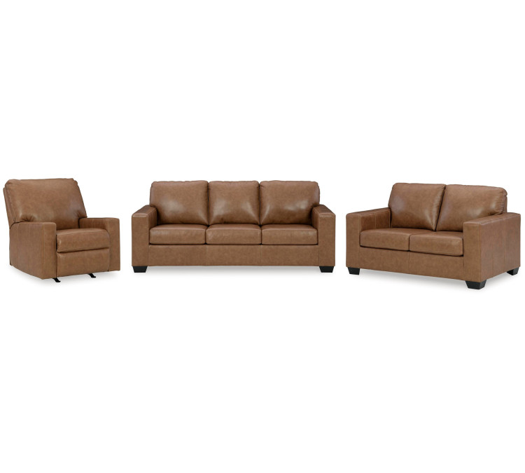 Bolsena Sofa, Loveseat and Recliner - Caramel