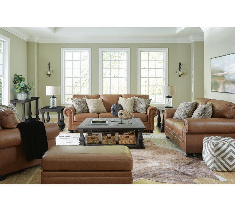 Carianna Sofa, Loveseat, Chair and Ottoman - Caramel