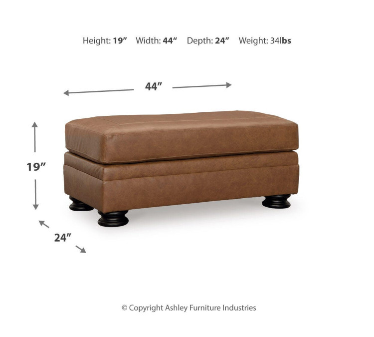 Carianna Sofa, Loveseat, Chair and Ottoman - Caramel
