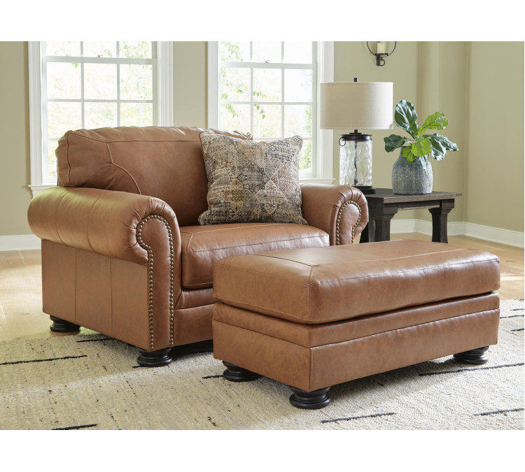 Carianna Sofa, Loveseat, Chair and Ottoman - Caramel