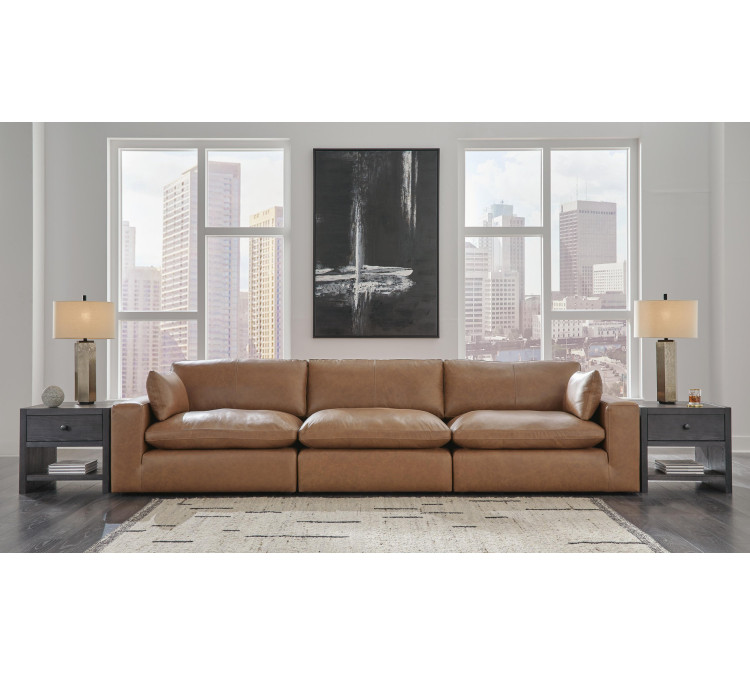 Emilia 3-Piece Sectional Sofa - Caramel