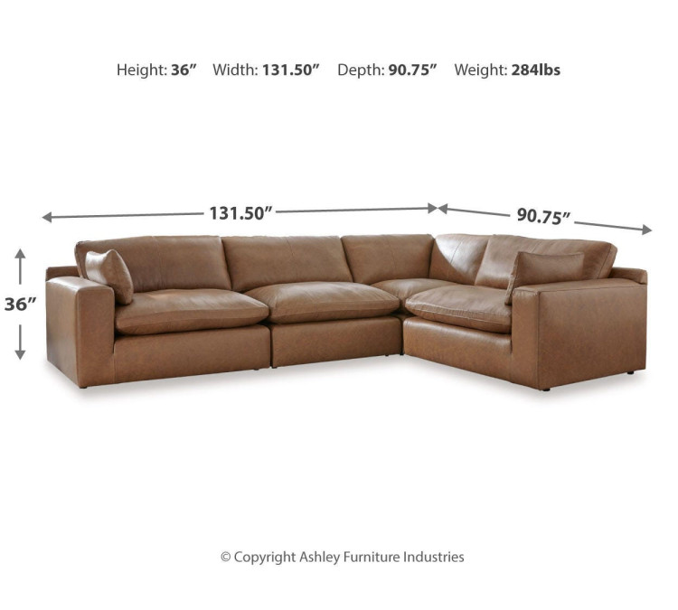 Emilia 4-Piece Sectional - Caramel