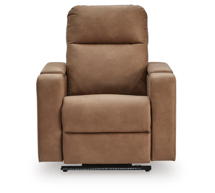 Flinlock Power Glider Recliner with Audio System - Caramel