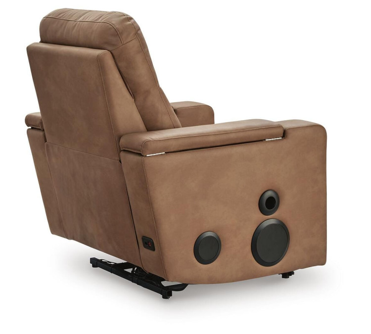 Flinlock Power Glider Recliner with Audio System - Caramel