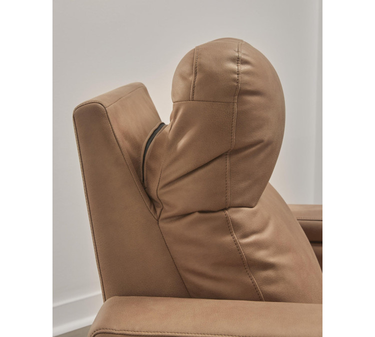 Flinlock Power Glider Recliner with Audio System - Caramel
