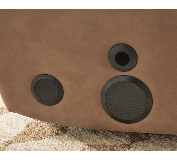 Flinlock Power Glider Recliner with Audio System - Caramel