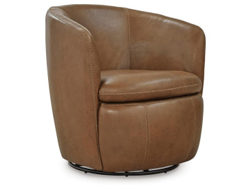 Kierreys Swivel Accent Chair - Caramel