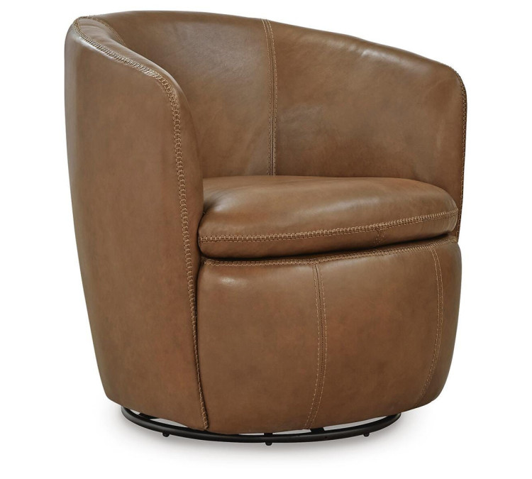 Kierreys Swivel Accent Chair - Caramel