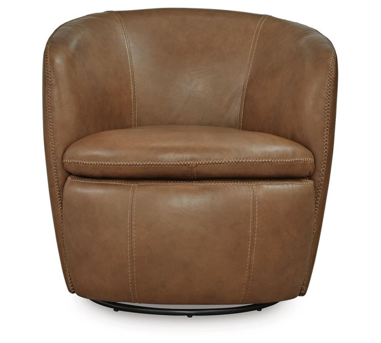 Kierreys Swivel Accent Chair - Caramel