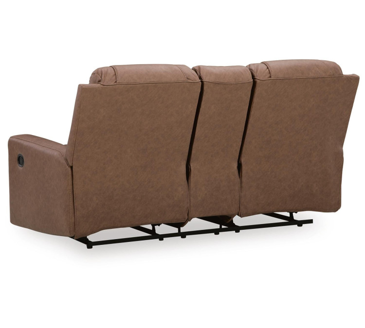 Mackmenville Reclining Loveseat with Console - Caramel