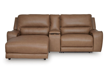 Silverbrooke 3-Piece Power Reclining Sectional with Chaise - Caramel