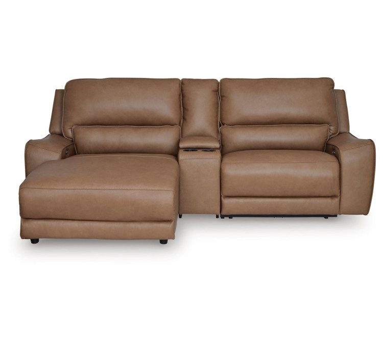 Silverbrooke 3-Piece Power Reclining Sectional with Chaise - Caramel