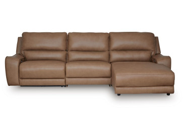 Silverbrooke 3-Piece Reclining Sofa Chaise - Caramel