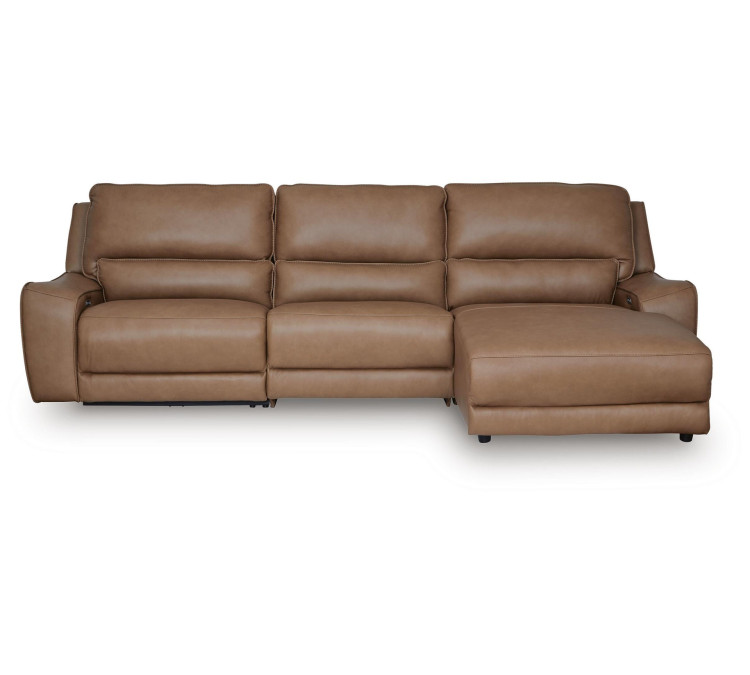 Silverbrooke 3-Piece Reclining Sofa Chaise - Caramel