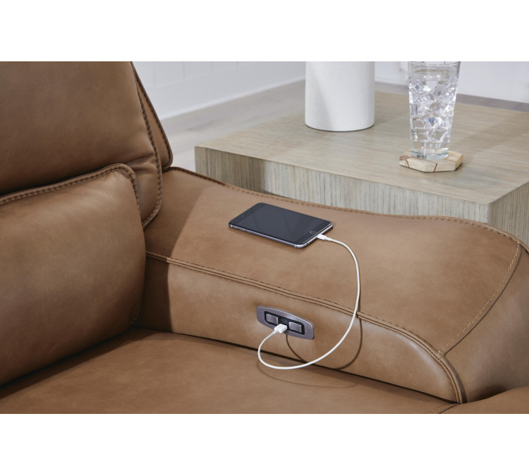 Silverbrooke 3-Piece Reclining Sofa Chaise - Caramel