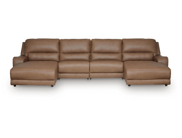 Silverbrooke 4-Piece Power Reclining Sectional with Chaise - Caramel
