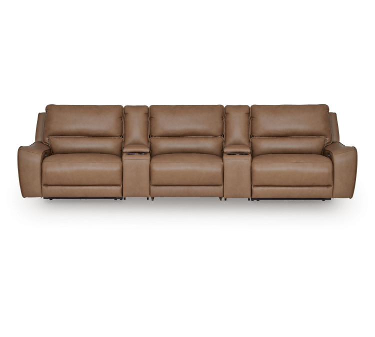 Silverbrooke 5-Piece Power Reclining Sectional - Caramel