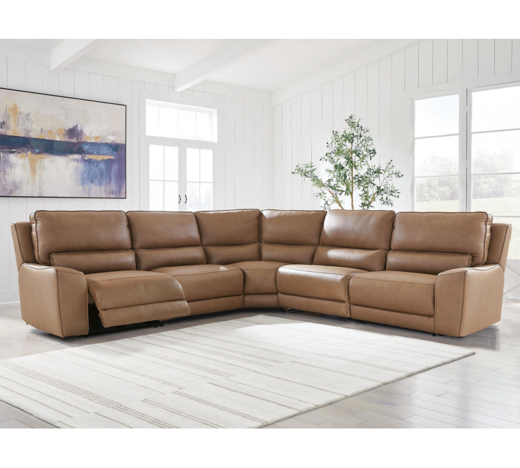 Silverbrooke 5-Piece Power Reclining Sectional - Caramel