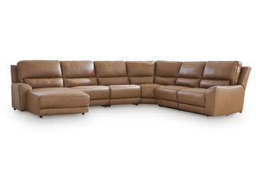 Silverbrooke 6-Piece Reclining Sectional with Chaise - Caramel