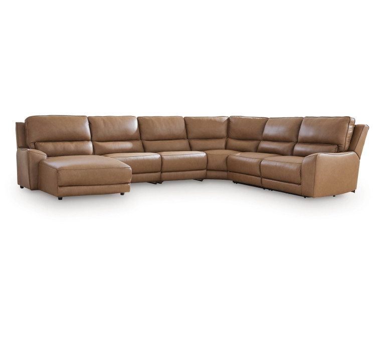 Silverbrooke 6-Piece Reclining Sectional with Chaise - Caramel