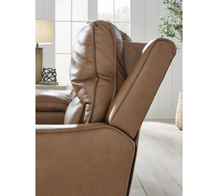 Silverbrooke Power Reclining Loveseat with Console - Caramel